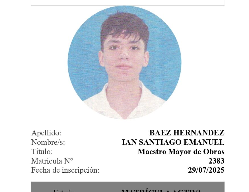 MAESTRO MAYOR DE OBRAS – Ian Hernandez Baez